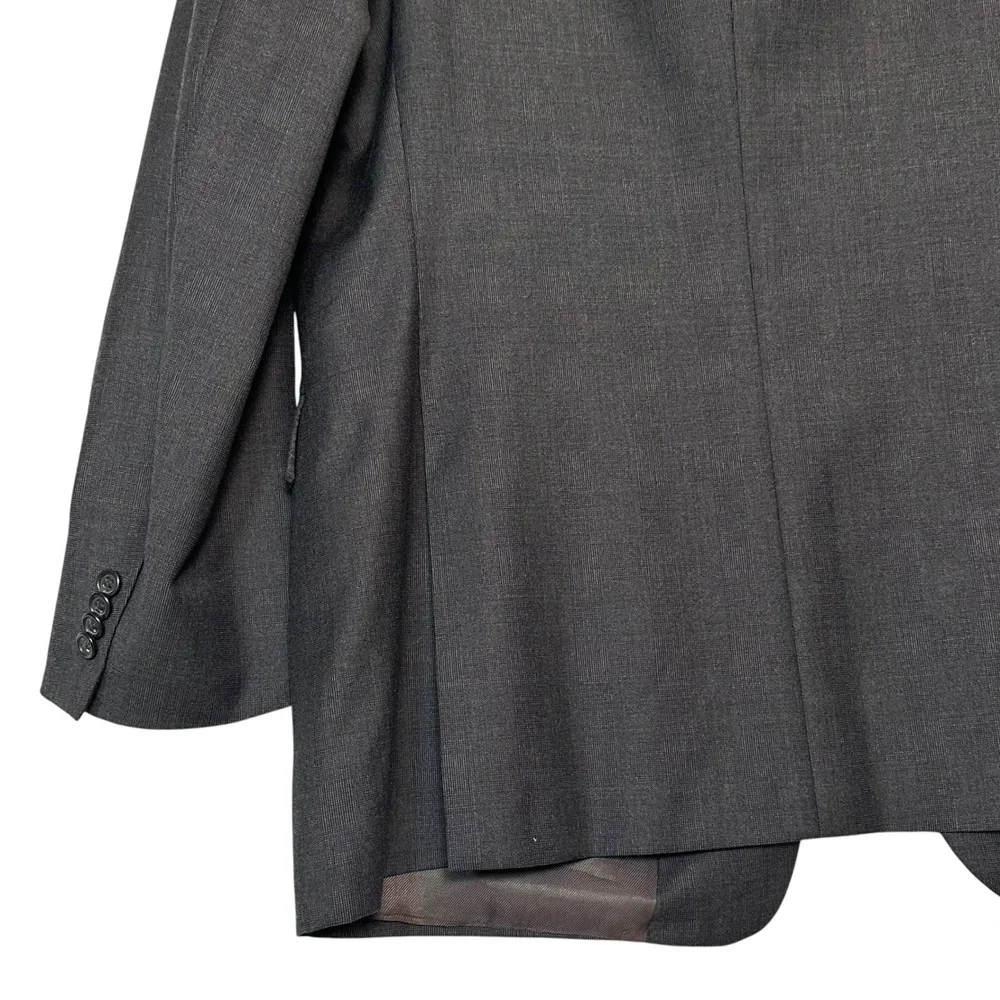 Burberry London Men Blazer XB55 44R‎ Gray Wool Two Button Blue Tone Sport Coat